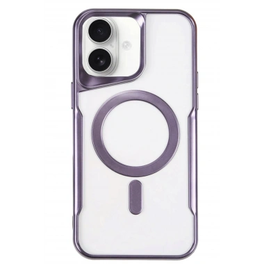 Mey İthalat®  iPhone 16 Plus Kılıf Boyi Magsafe Silikon Kapak - Derin Mor