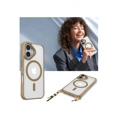 Mey İthalat®   iPhone 16 Plus Kılıf Enka Magsafe Silikon Kılıf - Şeffaf