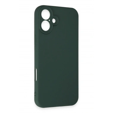 Mey İthalat®  iPhone 16 Plus Kılıf First Silikon - Koyu Yeşil