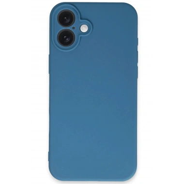 Mey İthalat®  iPhone 16 Plus Kılıf First Silikon - Mavi