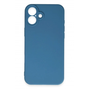 Mey İthalat®  iPhone 16 Plus Kılıf First Silikon - Mavi