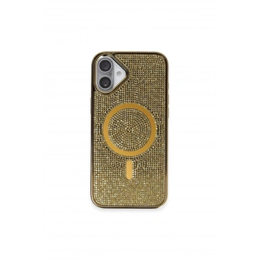 Mey İthalat®  iPhone 16 Plus Kılıf Helen Magsafe Kapak - Gold