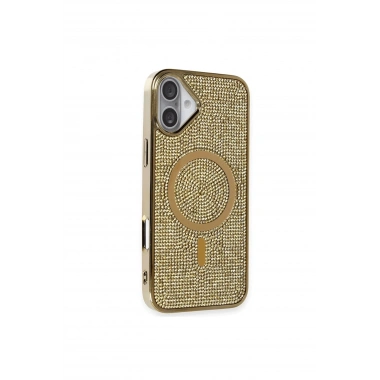 Mey İthalat®  iPhone 16 Plus Kılıf Helen Magsafe Kapak - Gold