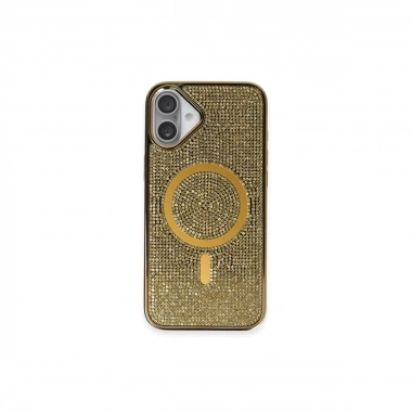 Mey İthalat®  iPhone 16 Plus Kılıf Helen Magsafe Kapak - Gold