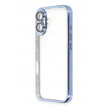 Mey İthalat®  iPhone 16 Plus Kılıf  Lensli Silikon - Açık Mavi