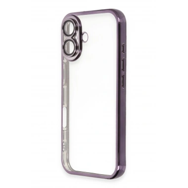 Mey İthalat®  iPhone 16 Plus Kılıf  Lensli Silikon - Mor