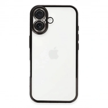 Mey İthalat®  iPhone 16 Plus Kılıf  Lensli Silikon - Siyah