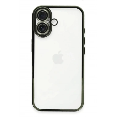Mey İthalat®  iPhone 16 Plus Kılıf  Lensli Silikon - Yeşil