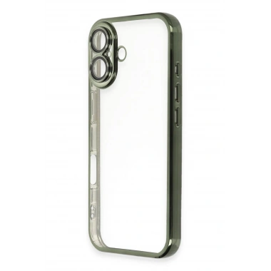 Mey İthalat®  iPhone 16 Plus Kılıf  Lensli Silikon - Yeşil