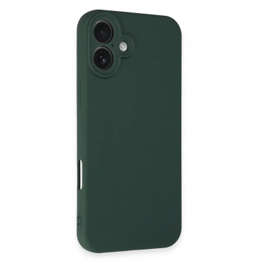 Mey İthalat®  iPhone 16 Plus Kılıf Nano içi Kadife Silikon - Koyu Yeşil