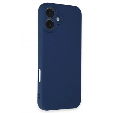 Mey İthalat®  iPhone 16 Plus Kılıf Nano içi Kadife Silikon - Lacivert