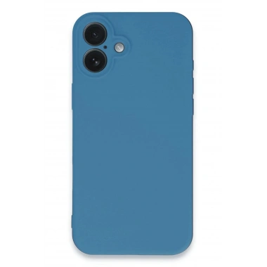 Mey İthalat®  iPhone 16 Plus Kılıf Nano içi Kadife Silikon - Mavi