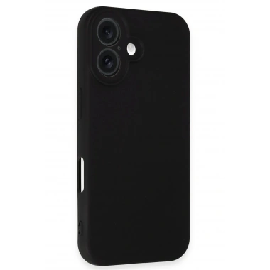Mey İthalat®  iPhone 16 Plus Kılıf Nano içi Kadife Silikon - Siyah