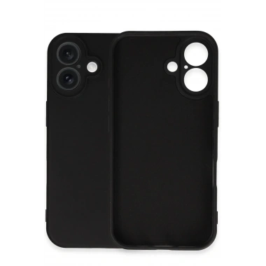 Mey İthalat®  iPhone 16 Plus Kılıf Nano içi Kadife Silikon - Siyah