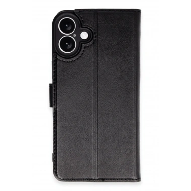Mey İthalat®  iPhone 16 Plus Kılıf Trend S Plus Kapaklı Kılıf - Siyah