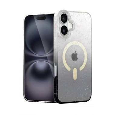 Mey İthalat®   iPhone 16 Plus Pummel Shiny Magsafe Kapak - Siyah