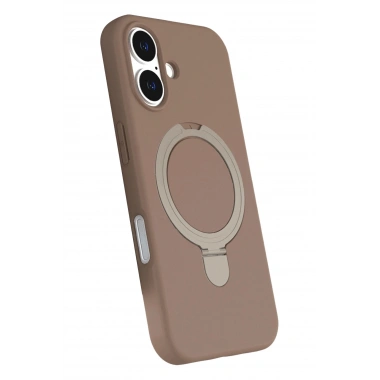 Mey İthalat®   iPhone 16 Plus Regal Magsafe Standlı Kapak - Çöl Titanyum