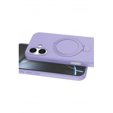 Mey İthalat®   iPhone 16 Plus Regal Magsafe Standlı Kapak - Lila