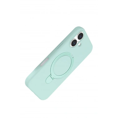 Mey İthalat®   iPhone 16 Plus Regal Magsafe Standlı Kapak - Su Yeşili