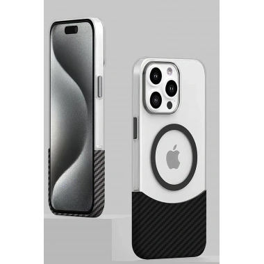 Mey İthalat®  iPhone 16 Pro Carbon Puzzle Magsafe Kapak - Desert