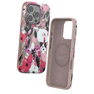 Mey İthalat®  iPhone 16 Pro Flower Series Magsafe Kapak - Pembe