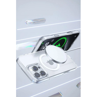 Mey İthalat®  iPhone 16 Pro Gleam PC Sert Magsafe Kılıf - Kahverengi