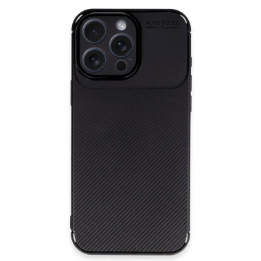 Mey İthalat®  iPhone 16 Pro Kılıf Auto Focus Karbon Kapak - Siyah