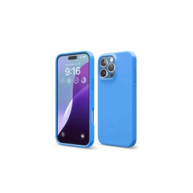 Mey İthalat®   iPhone 16 Pro Kılıf First Silikon - Mavi