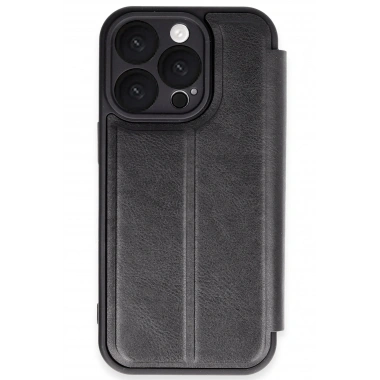 Mey İthalat® iPhone 16 Pro Kılıf Flip Cover - Siyah