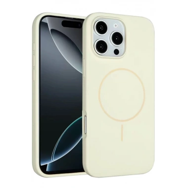 Mey İthalat®   iPhone 16 Pro Kılıf Jully Magsafe Kapak - Bej