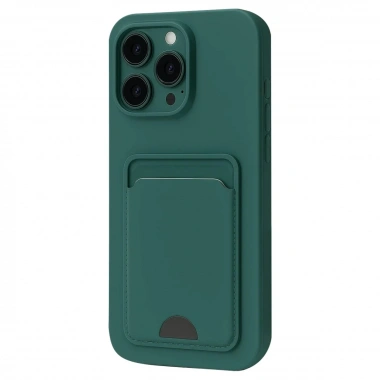 Mey İthalat®  iPhone 16 Pro Kılıf Kelvin Kartvizitli Silikon - Koyu Yeşil