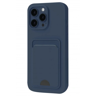 Mey İthalat®  iPhone 16 Pro Kılıf Kelvin Kartvizitli Silikon - Lacivert