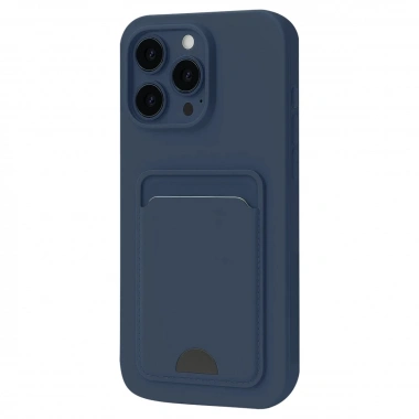 Mey İthalat®  iPhone 16 Pro Kılıf Kelvin Kartvizitli Silikon - Lacivert