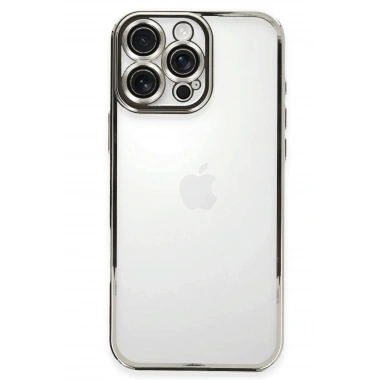 Mey İthalat®  iPhone 16 Pro Kılıf  Lensli Silikon - Gümüş