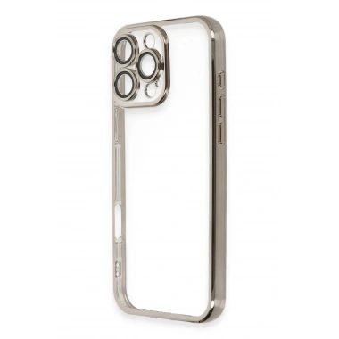 Mey İthalat®  iPhone 16 Pro Kılıf  Lensli Silikon - Titanyum Gri