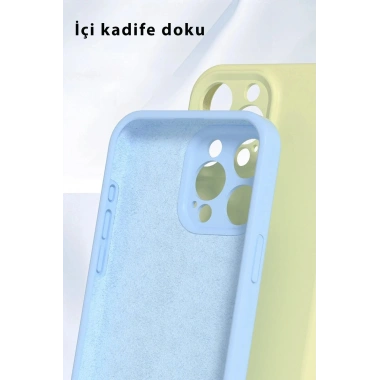 Mey İthalat®  iPhone 16 Pro Kılıf Nano içi Kadife Silikon - Mavi
