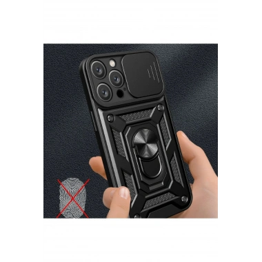 Mey İthalat®  iPhone 16 Pro Kılıf Pars Lens Yüzüklü Silikon - Gold