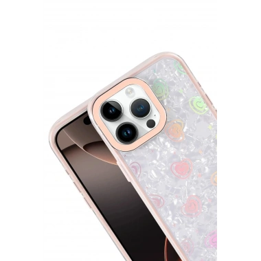 Mey İthalat® iPhone 16 Pro Lumi Desenli Kapak - Pembe