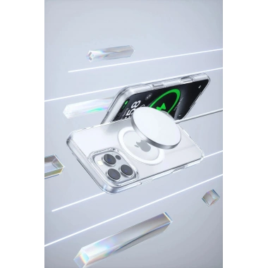 Mey İthalat®  iPhone 16 Pro Max Gleam PC Sert Magsafe Kılıf - Şeffaf