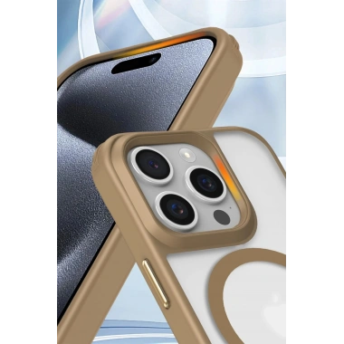 Mey İthalat®  iPhone 16 Pro Max Kılıf Enka Magsafe Silikon Kılıf - Şeffaf