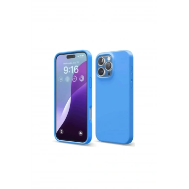 Mey İthalat®  iPhone 16 Pro Max Kılıf First Silikon - Mavi