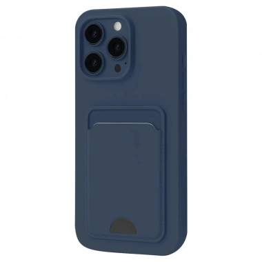 Mey İthalat®  iPhone 16 Pro Max Kılıf Kelvin Kartvizitli Silikon - Lacivert