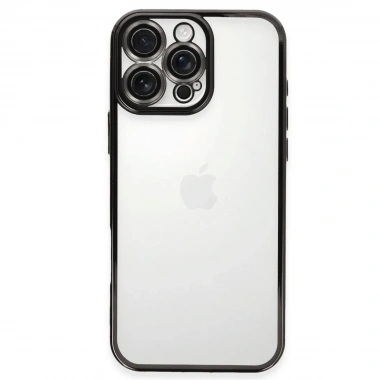 Mey İthalat®  iPhone 16 Pro Max Kılıf  Lensli Silikon - Siyah