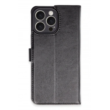 Mey İthalat®  iPhone 16 Pro Max Kılıf Trend S Plus Kapaklı Kılıf - Siyah