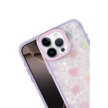 Mey İthalat® iPhone 16 Pro Max Lumi Desenli Kapak - Mor