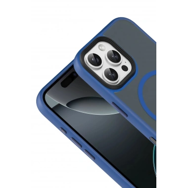 Mey İthalat®   iPhone 16 Pro Max Megane Magsafe Kapak - Lacivert