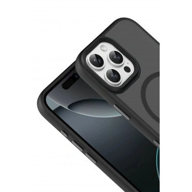 Mey İthalat®   iPhone 16 Pro Max Megane Magsafe Kapak - Siyah