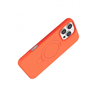 Mey İthalat®   iPhone 16 Pro Max Regal Magsafe Standlı Kapak - Turuncu