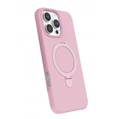 Mey İthalat®   iPhone 16 Pro Regal Magsafe Standlı Kapak - Açık Pembe