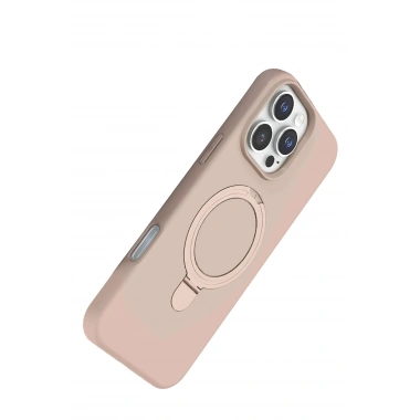 Mey İthalat®   iPhone 16 Pro Regal Magsafe Standlı Kapak - Çöl Titanyum